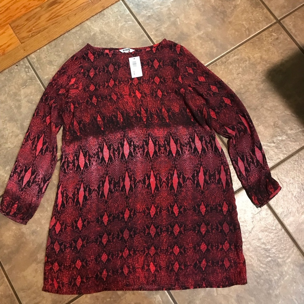 BB Dakota Red‎ and Black Snake Print Dress